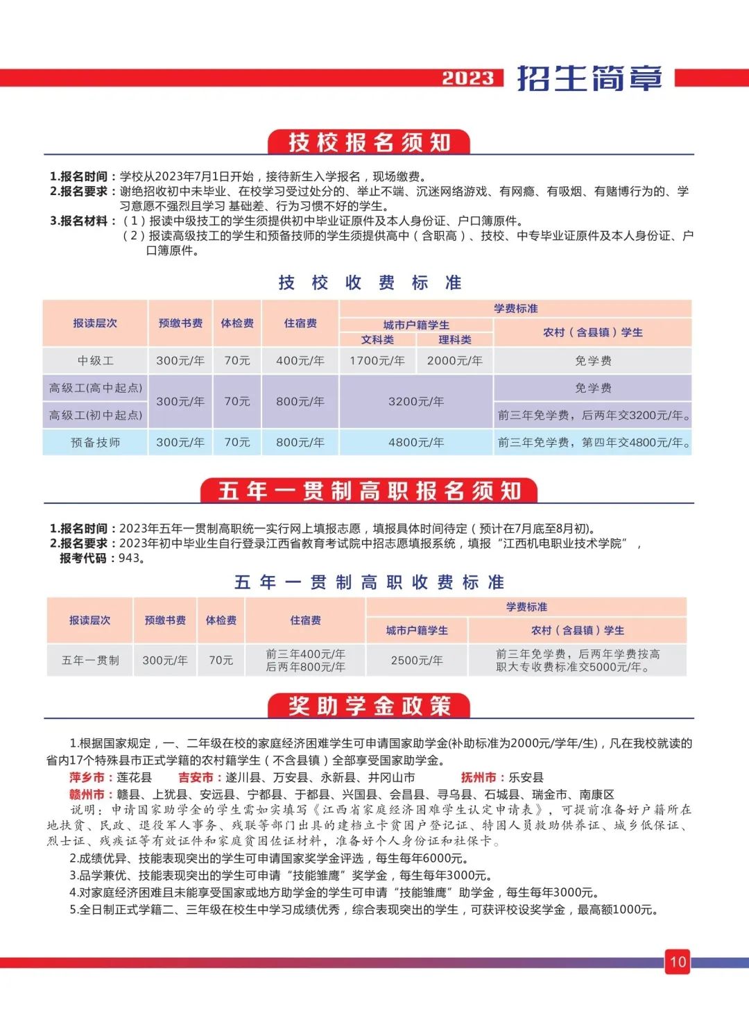 江西省机电技师学院助学政策